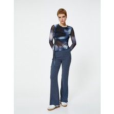 Koton Ispanyol Paça Pantolon Yüksek Bel Dokulu Skinny
