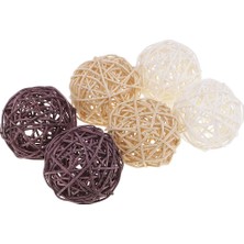 Belovee El Sanatları, Parti, 6 Adet 7cm Için Hasır Rattan Topları Dekoratif Küreler Dolguları (Yurt Dışından)