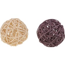 Belovee El Sanatları, Parti, 6 Adet 7cm Için Hasır Rattan Topları Dekoratif Küreler Dolguları (Yurt Dışından)