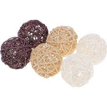 Belovee El Sanatları, Parti, 6 Adet 7cm Için Hasır Rattan Topları Dekoratif Küreler Dolguları (Yurt Dışından)