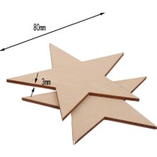 Belovee Dıy El I Için 10 Boş Yıldız Şekli Ahşap Bezemeler 80MM 10 80MM (Yurt Dışından)