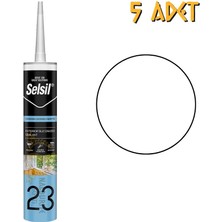 Selsil Yağmura Dayanıklı Silikonize Mastik Beyaz 485 Gr. - 5 Adet