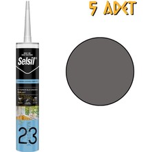 Selsil Yağmura Dayanıklı Silikonize Mastik Antrasit 485 Gr. - 5 Adet