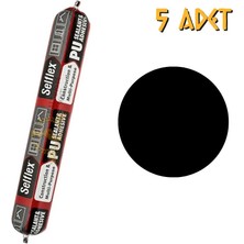 Selsil Poliüretan Sosis Mastik Yapıştırıcı PU50 Siyah 600 Ml. - 5 Adet