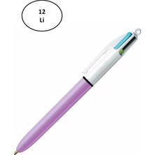 Bic 4 Renk Fun Purple Gövde Tükenmez Kalem 503815 12'li