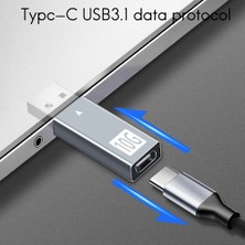 Pabiflo Mini Taşınabilir Alüminyum Alaşımlı Tip-C Erkek - Tip-C Erkek + Usb3.1 Erkek - Tip-C Dişi Şarj Veri Aktarım Adaptörü (Yurt Dışından)