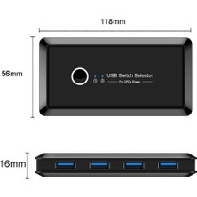 Pabiflo Bilgisayar Paylaşım Yazıcısı Usb3.0 Paylaşım 4 Çıkış 2 Giriş Anahtar Adaptörü (Yurt Dışından)