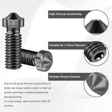 Pabiflo 3D Yazıcı Için 5 Adet M6 Konu Sertleştirilmiş Çelik Nozul, (0.4mm) (Yurt Dışından)