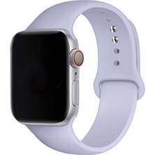 HappyCase Apple Watch Seri 1/2/3/4/5/6/7/8/se/ultra 38MM 40MM 41MM Kordon Kayış Bileklik Klasik Silikon Açık Lila