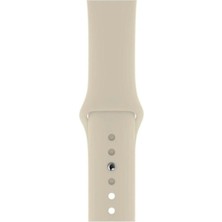 HappyCase Apple Watch Seri 1/2/3/4/5/6/7/8/se/ultra 38MM 40MM 41MM Kordon Kayış Bileklik Klasik Silikon Krem