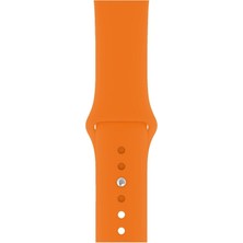 HappyCase Apple Watch Seri 1/2/3/4/5/6/7/8/se/ultra 42MM 44MM 45MM 49MM Kordon Kayış Bileklik Klasik Silikon Açık Turuncu