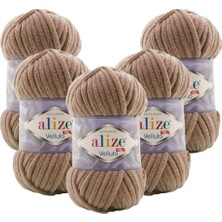 Alize Velluto 5'li 329 Tütün El Örgü Ipliği