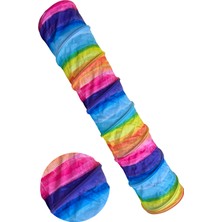 Miyav Gökkuşağı Desenli Uzun Kedi Oyun Tüneli 125 Cm Katlanabilir Kedi Tüneli Dayanıklı ve Kolay Temizlenebilir