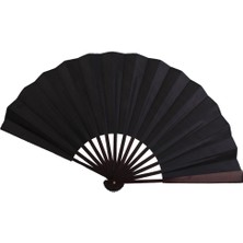 Passing Erkekler Için Katlanır Boş El Yelpazesi Kaligrafi Yazma Dans Fanı 33CM - Siyah (Yurt Dışından)