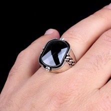 Takı925 Hz Süleyman Mührü Zirkon Taşlı Çift Taraflı Gümüş Yüzük
