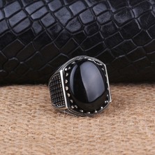 Takı925 925 Ayar Gümüş Oval Model Onix ve Mikro Taşlı Yüzük