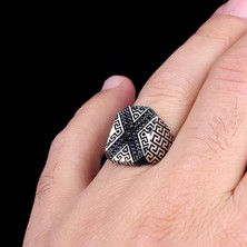 Takı925 925 Ayar Gümüş Mikro Taşlı Model Erkek Yüzük