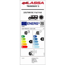 Lassa 225/70 R15C 116/114S Transway 3 Hafif Ticari Yaz Lastiği (Üretim Yılı: 2024)