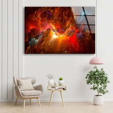Myphotostation Soyut Kırmızı Cam Duvar Tablosu