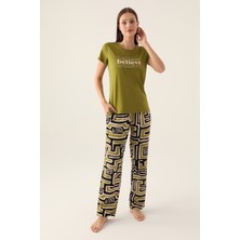Pierre Cardin Believe Yeşil Kadın Kısa Kol Pijama Takımı