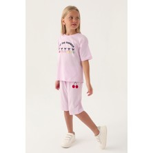 Rolypoly Kız Çocuk Mor Kapri Takımı
