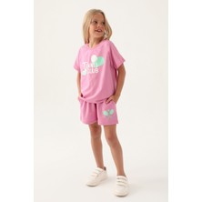 Rolypoly Kız Çocuk Pembe Şort Takım
