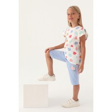 Rolypoly Kız Çocuk Beyaz Kapri Takımı