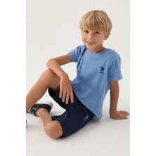 U.S. Polo Assn. Lisanslı Printed Indigo Erkek Çocuk Bermuda Takım