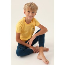U.S. Polo Assn.  Lisanslı Palm Tree Sarı Erkek Çocuk Pijama Takımı