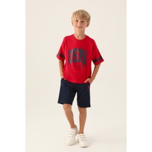 U.S. Polo Assn. Lisanslı Sim Kırmızı Erkek Çocuk Bermuda Takım