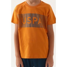 U.S. Polo Assn. Lisanslı Dotted Turuncu Erkek Çocuk Kapri Takım