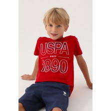 U.S. Polo Assn. Lisanslı Compartmented Kırmızı Erkek Çocuk Bermuda Takım