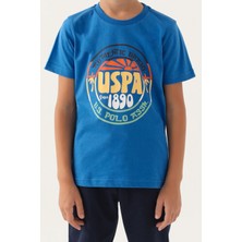 U.S. Polo Assn. Lisanslı Crew Neck Cobalt Erkek Çocuk Bermuda Takım