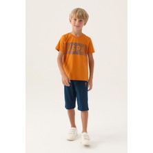 U.S. Polo Assn. Lisanslı Dotted Turuncu Erkek Çocuk Kapri Takım