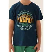U.S. Polo Assn. Lisanslı Crew Neck Lacivert Erkek Çocuk Bermuda Takım