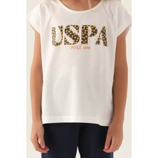 U.S. Polo Assn. Lisanslı Flower Written Krem Kız Çocuk Bermuda Takım