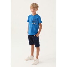 U.S. Polo Assn. Lisanslı Polo Cobalt Erkek Çocuk Bermuda Takım