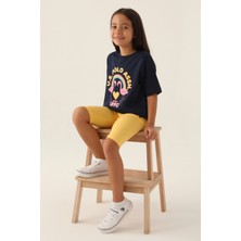 U.S. Polo Assn. Lisanslı Rainbow Lacivert Kız Çocuk Bermuda Takım