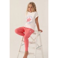 U.S. Polo Assn.  Lisanslı Starry Krem Kız Çocuk Pijama Takımı