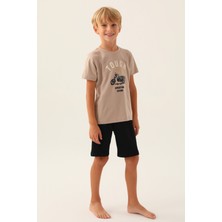 Arnetta Erkek Çocuk Kahverengi Bermuda Takım