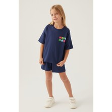 Minnie Mouse Colourful Koyu Indigo Kız Çocuk Şort Takım