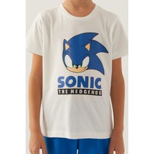 Modern Sonic Hedgehog Krem Erkek Çocuk Bermuda Takım