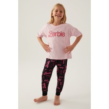Barbie Cool Toz Pembe Kız Çocuk Pijama Takımı