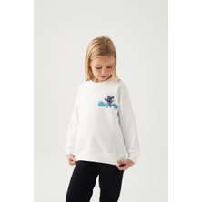 Stitch Shape Krem Kız Çocuk Sweatshirt