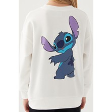 Stitch Shape Krem Kız Çocuk Sweatshirt