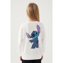 Stitch Shape Krem Kız Çocuk Sweatshirt