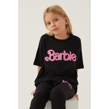 Barbie Short Siyah Kız Çocuk T-Shirt