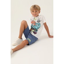 Rolypoly Erkek Çocuk Beyaz Bermuda Takım