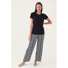 Pierre Cardin Lower Siyah Kadın Kısa Kol Pijama Takımı