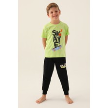 Rolypoly Erkek Çocuk Yeşil Kısa Kol Pijama Takım